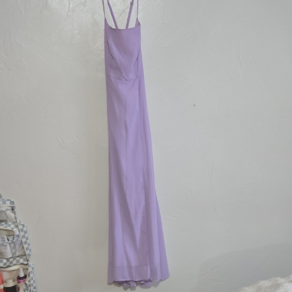 Elegant Lavender Spaghetti Strap Dress